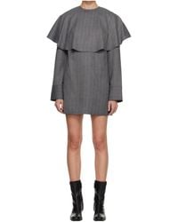 Ganni - Striped Round Neck Mini Dress - Lyst