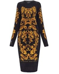 Versace Jeans Couture - Couture Barocco Print Midi Dress - Lyst