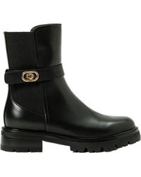 Twinset - Buckle-Strap Leather Boots - Lyst