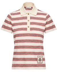 Moncler - Striped Cotton Polo Shirt - Lyst