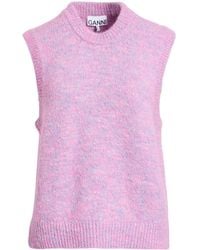 Ganni - Fashion Sleeveless Crew Neck Knit Tank Top - Lyst