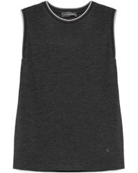 Lorena Antoniazzi - Contrast-Trim Tank Top - Lyst