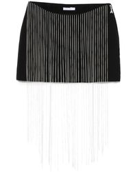 Patrizia Pepe - Rhinestone-Embellished Fringe Mini Skirt - Lyst