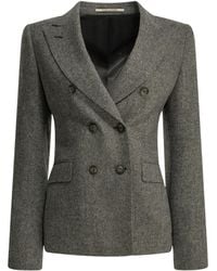 Tagliatore - Double-Breasted Herringbone Blazer - Lyst