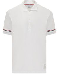 Thom Browne - Rwb Striped Short-Sleeved Polo Shirt - Lyst