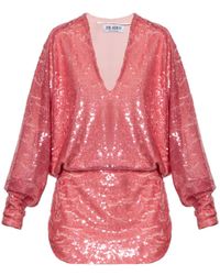 The Attico - The Gael Sequin-Embellished V-Neck Mini Dress - Lyst