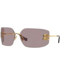 Miu Miu - Eyewear Wraparound Sunglasses - Lyst