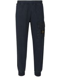 Stone Island - Logo Patch Tapered Leg Pants - Lyst