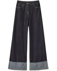 Twinset - Flared Jeans With Folded Hem - Lyst