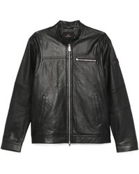 Peuterey - Calfskin Jacket With Contemporary Stand Collar - Lyst