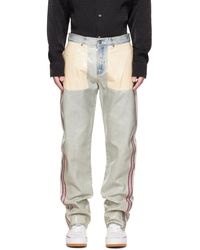DIESEL - Contrast Panel Straight-Leg Jeans - Lyst