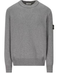 Stone Island - Logo Patch Crewneck Jumper - Lyst