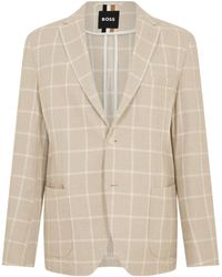 BOSS - Check Lapel Single-Breasted Blazer - Lyst