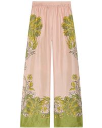 La DoubleJ - Printed Wide-Leg Silk Trousers - Lyst