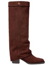 Fendi - Minerva Square-Toe Boots - Lyst