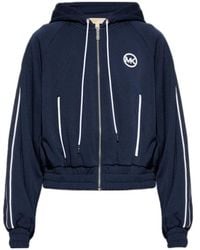 MICHAEL Michael Kors - Piqué Contrast Zip-Up Track Jacket - Lyst