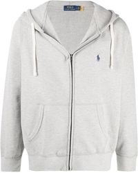 Polo Ralph Lauren - Logo Embroidered Zipped Hoodie - Lyst