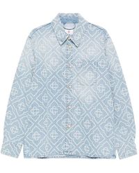 CASABLANCA - Monogram Embellished Denim Shirt - Lyst