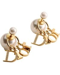 Dior - Logo Charm Stud Earrings - Lyst