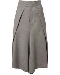Victoria Beckham - Asymmetric Virgin Wool Midi Skirt - Lyst
