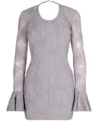 ROTATE BIRGER CHRISTENSEN - Mesh Frill Crewneck Mini Dress - Lyst