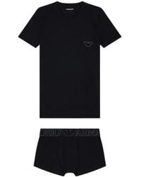 Emporio Armani - Pure Cotton Pajama Set - Lyst