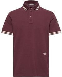 Moncler - Striped Trim Piquet Polo Shirt - Lyst