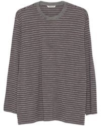AURALEE - Striped Long-Sleeve T-Shirt - Lyst