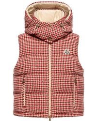Moncler - Niverolle Houndstooth Wool Blend Down Vest - Lyst