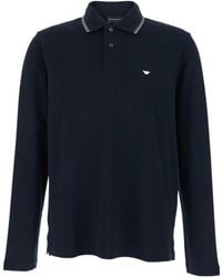 Emporio Armani - Logo Long-Sleeve Polo Shirt - Lyst