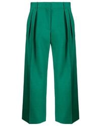 Valentino - High-Waist Cropped Trousers - Lyst
