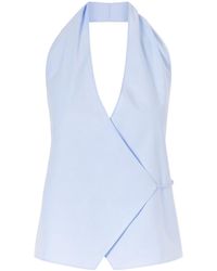 St. Agni - Oxford Wrap Top - Lyst
