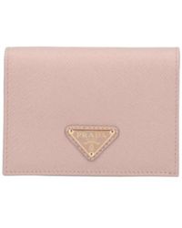 Prada - Logo Plaque Small Wallet - Lyst