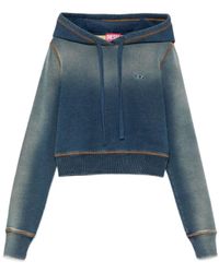 DIESEL - Logo-Embroidered Drawstring Hoodie - Lyst