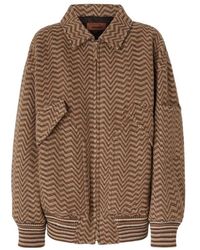 Missoni - Irregular Chevron Patterned Bomber Jacket - Lyst