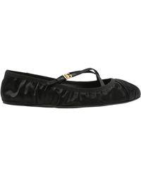 Dolce & Gabbana - Logo Buckle Ruched Detailed Ballet Flats - Lyst