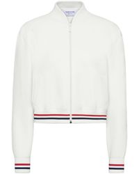 Thom Browne - Striped Trim Zip-Up Jacket - Lyst