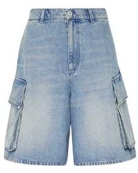 JW Anderson - Jw Anderson Wide Leg Cargo Denim Shorts - Lyst