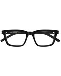 Saint Laurent - Rectangle-Frame Glasses - Lyst