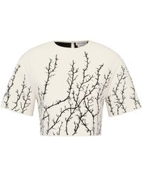 McQueen - Thorn Branch Motif Cropped Top - Lyst