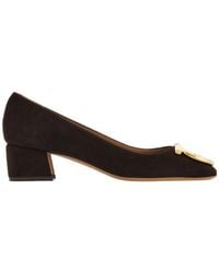 Ferragamo - Ferragamo Gancini Plaque Slip-On Pumps - Lyst