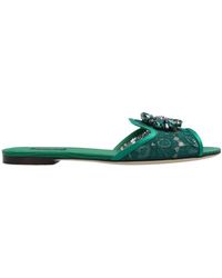 Dolce & Gabbana - Bianca Lace Detailed Sandals - Lyst