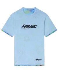 KENZO - Logo Printed Reversible Crewneck T-Shirt - Lyst