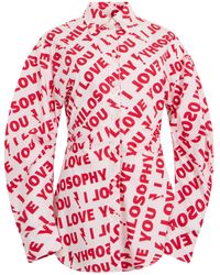 Philosophy Di Lorenzo Serafini - Logo-Print Cotton Shirt - Lyst