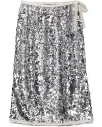Prada - Embroidered Sequin Skirt - Lyst