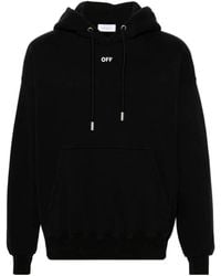 Off-White c/o Virgil Abloh - Logo Embroidered Drawstring Hoodie - Lyst
