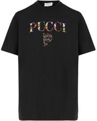 PUCCI - Junior Logo Printed Crewneck T-Shirt - Lyst