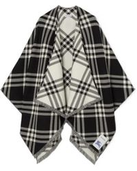 Burberry - Checked Embroidered Cape - Lyst