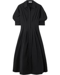 Jonathan Simkhai - Jazz Pleated Cotton-Blend Poplin Midi Shirt Dress - Lyst