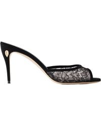 Jennifer Chamandi - Guido 85 Suede-Trimmed Lace Sandals - Lyst